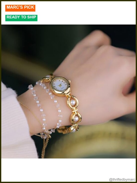 Elegant Pearl Dress Watch with Natural Pearls Quartz Movement Stainless Steel main image 6